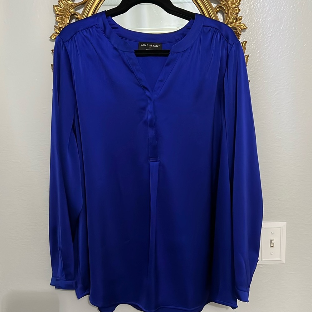 NWOT Lane Bryant Hammered Satin Blouse
